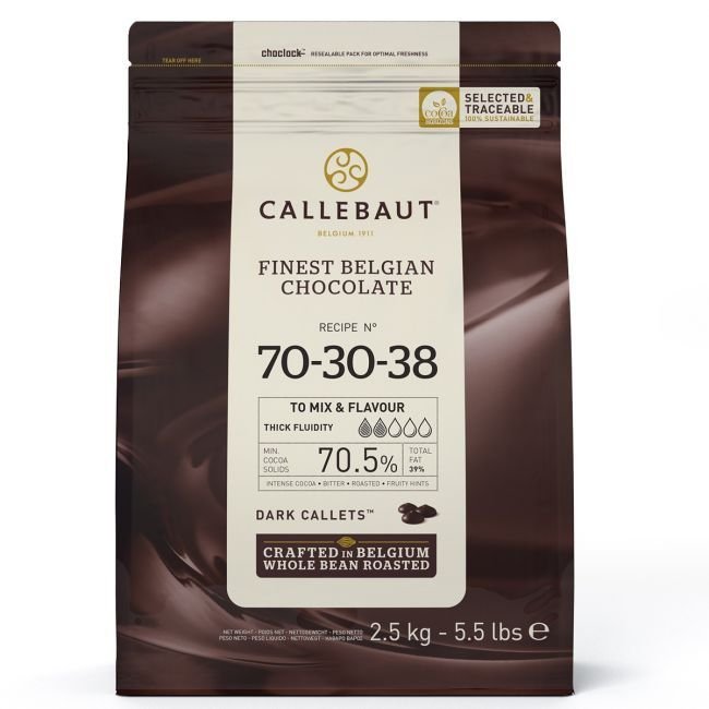 Callebaut Chocolade Callets -Extra Puur (70,5%)- 250 gram