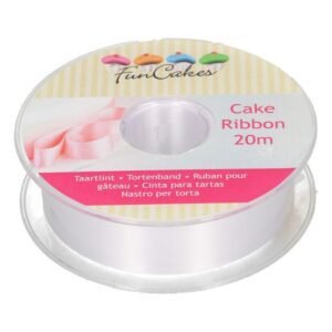 FunCakes Cake Ribbon -Wit- 25mmx20m