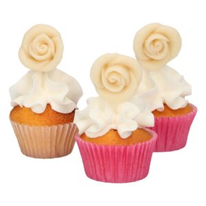 FunCakes Marsepein Decoratie Rozen naturel Set/6