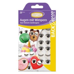 GÜNTHART SUIKERFIGUREN OOGJES MET WIMPERS 28ST, (Ø17MM)