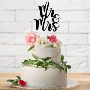 Cake Topper Mr & MRS - Zwart- PartyDeco