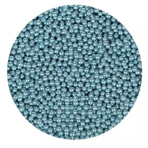 Suiker Parels Metallic Blauw 4mm - 80gram