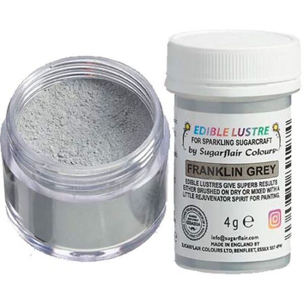 Sugarflair Edible Lustre Franklin Grey, 4g