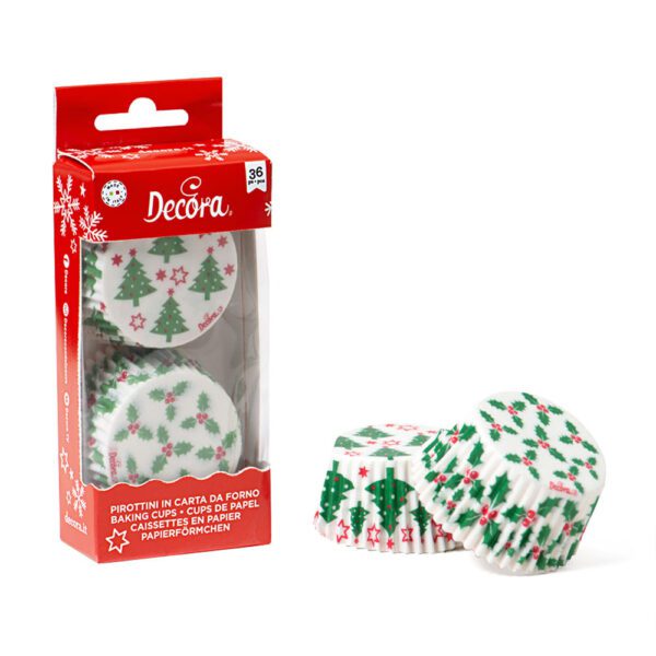 Cupcake Cups Kerstboom & Hulst Ø50x32(h) mm 36 stuks