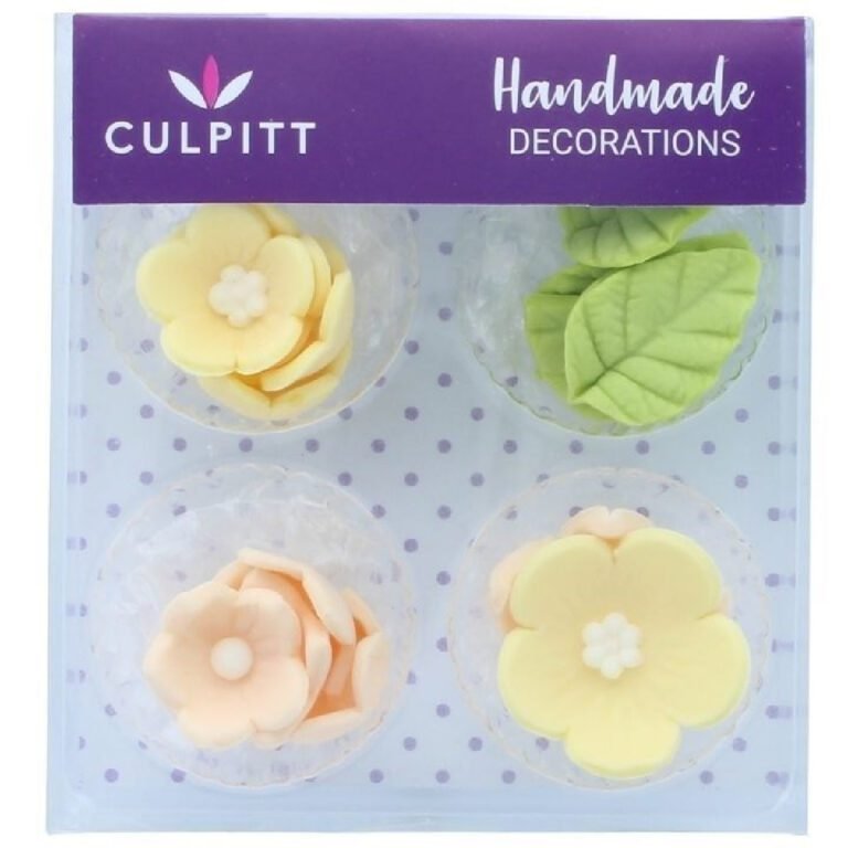 Culpitt Suikerdecoratie Bloemen en Bladeren Geel 16st.