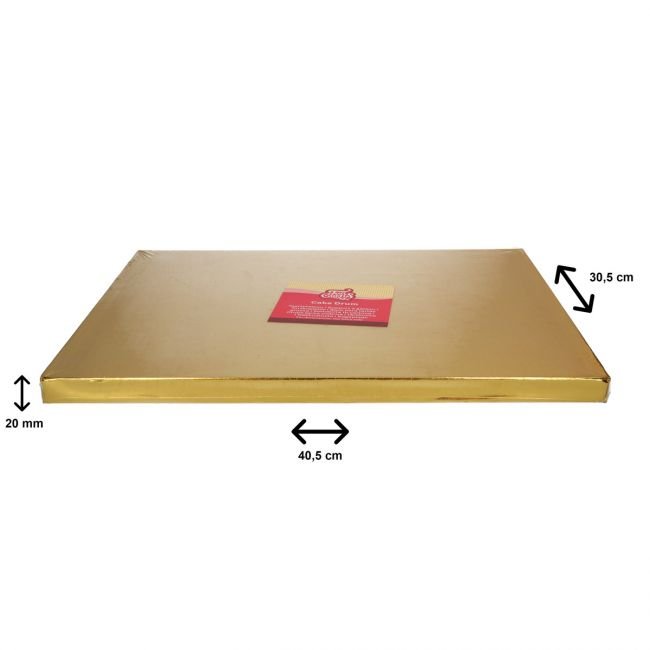 FunCakes Cake Drum Rechthoekig 40,5 x 30,5 cm - Goud - 20mm