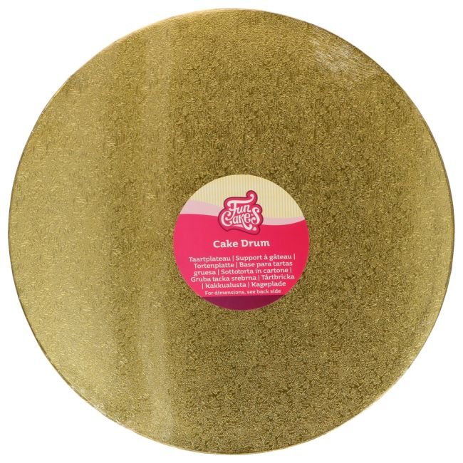 FUNCAKES CAKE DRUM ROND GOUD Ø 33 CM