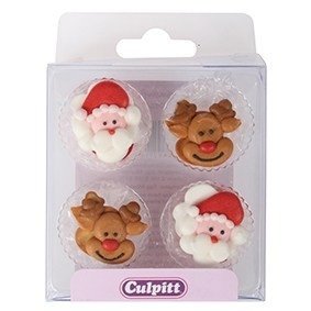 Culpitt Suikerdecoratie Santa & Rudolph 12st.