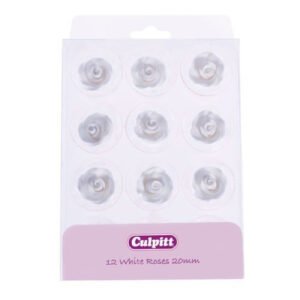 Culpitt Suikerdecoratie Rozen Wit 12st.
