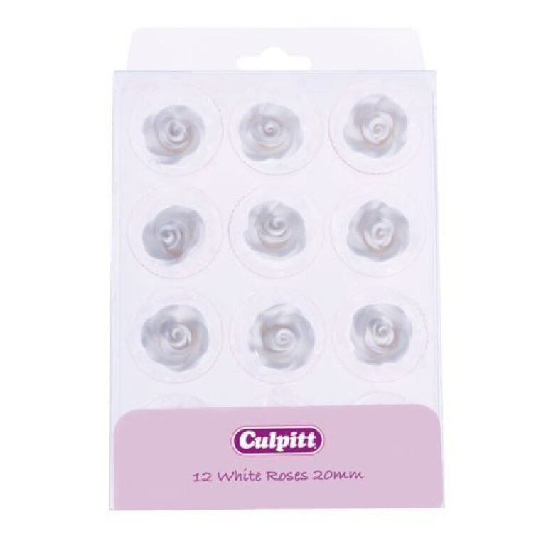 Culpitt Suikerdecoratie Rozen Wit 12st.