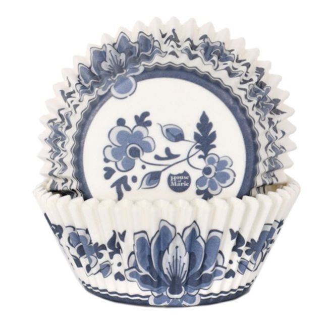 House of Marie Baking Cups Delft Blue set/48