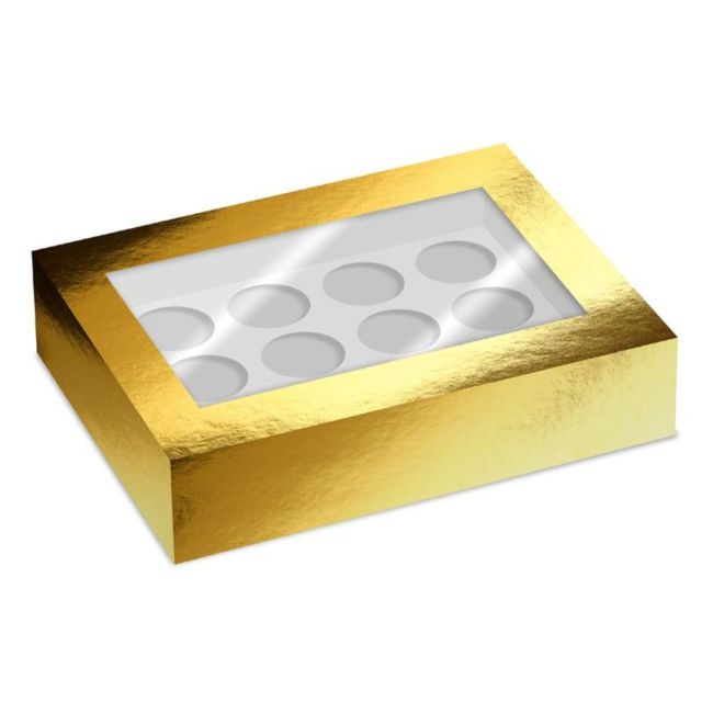 Simply Making Cupcake Box 12 Window Gold Metallic pk/2