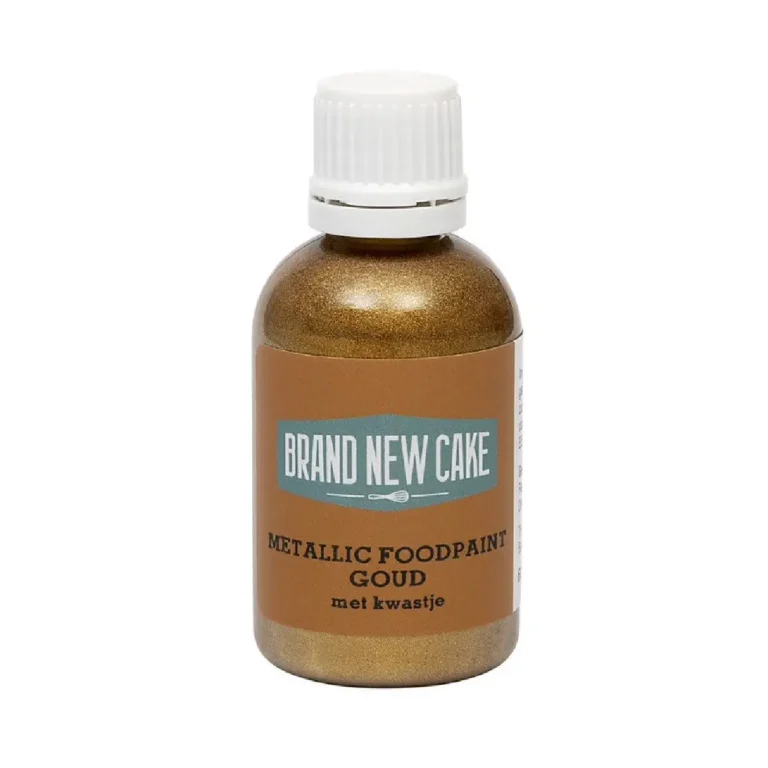 Metallic Food Paint Goud met Kwastje 60g